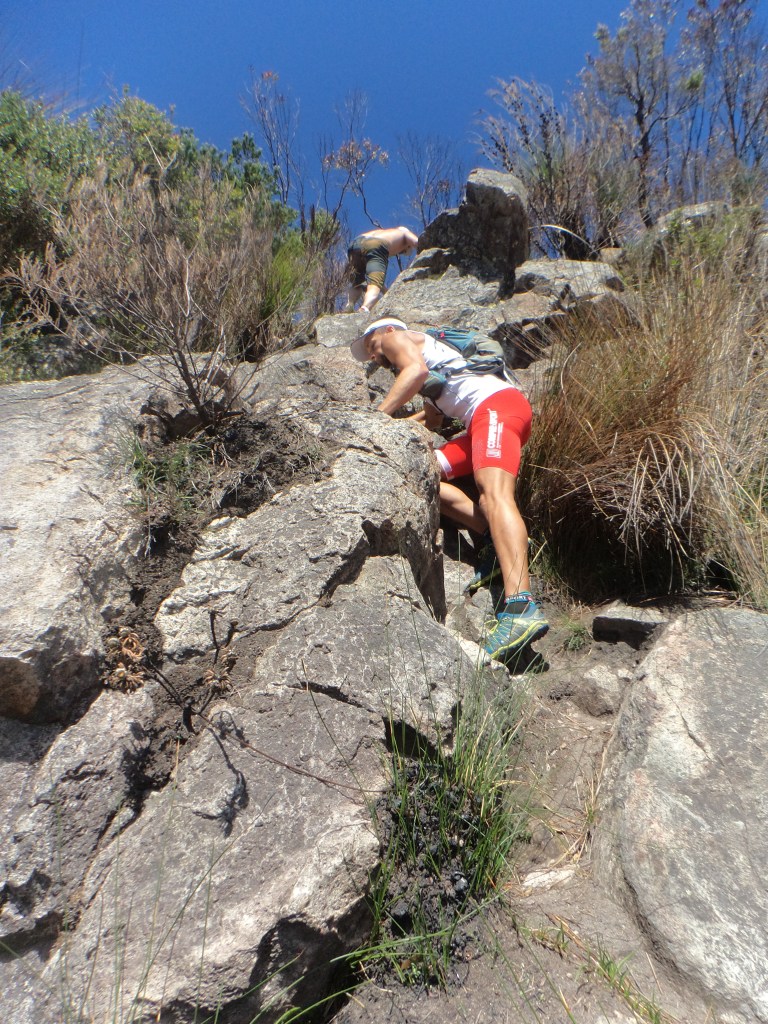 Dave Coombs climbing Mt Barney